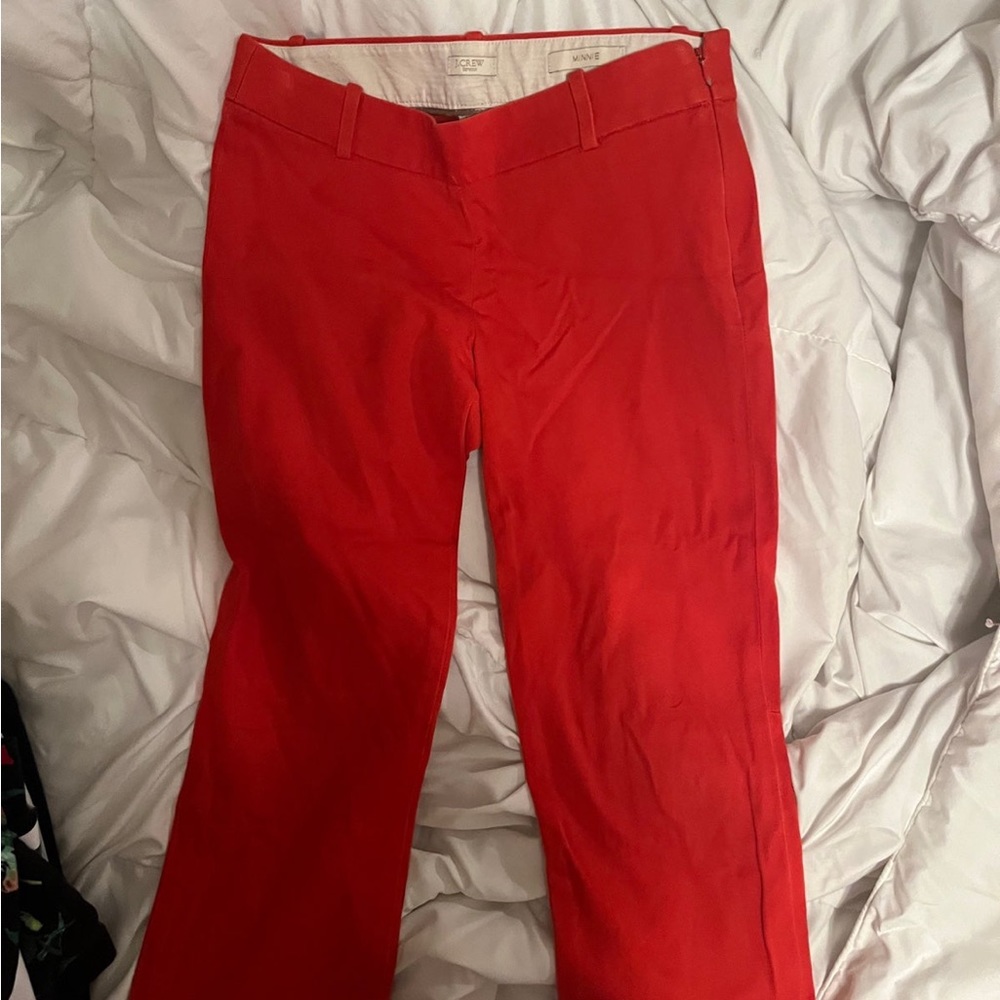 J CREW RED MINNIE PANTS